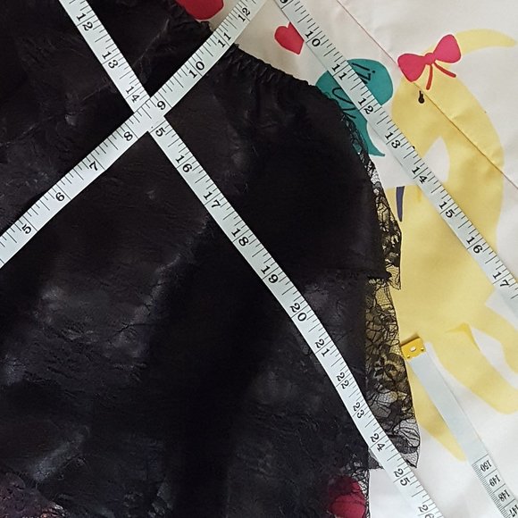 2pcs set black satin lace strapless corset bustier top and mini skirt - Picture 7 of 7